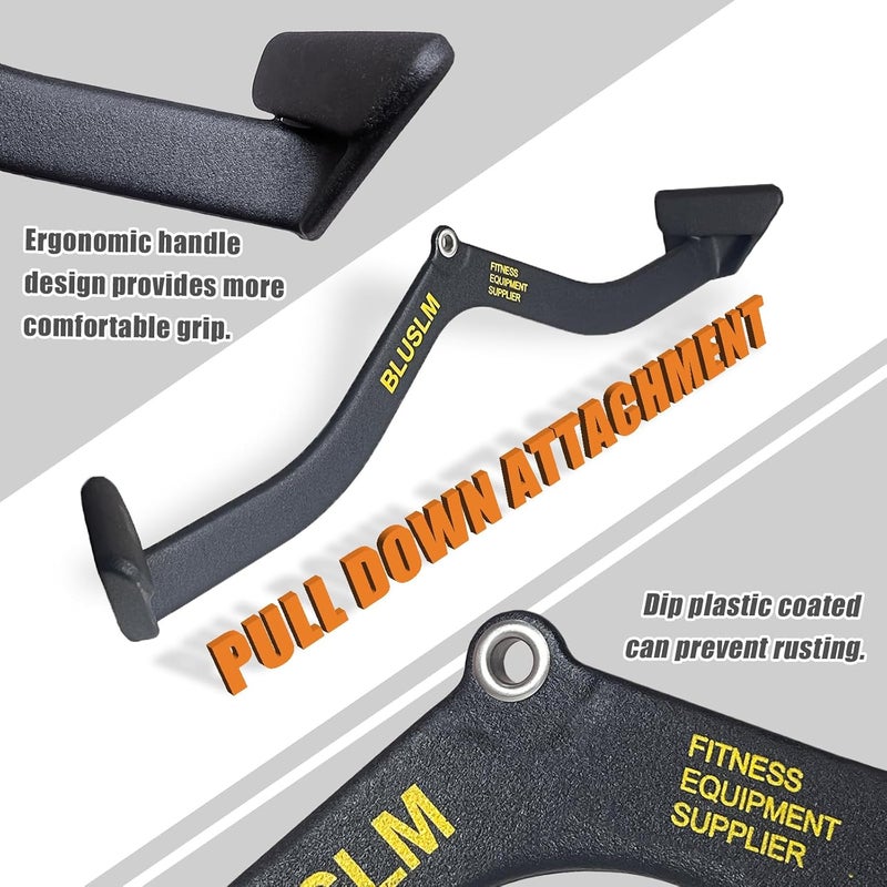 BLUSLM LAT Pull Down Bar for Cable Machine, LAT Pulldown Attachments T Bar V Bar Cable Attachment, Back Tricep Bar Strength Training Handle - Image 4